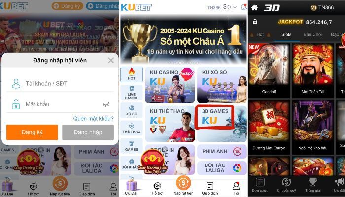 Các bước truy cập vào chơi Slot game trên Kubet